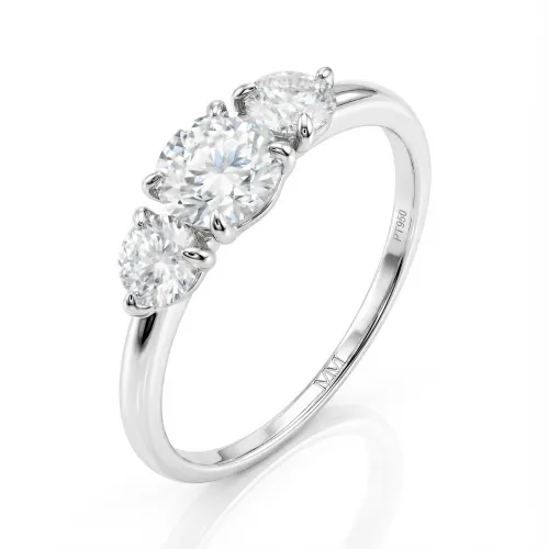 Aventine - Triple Moissanite Ring
