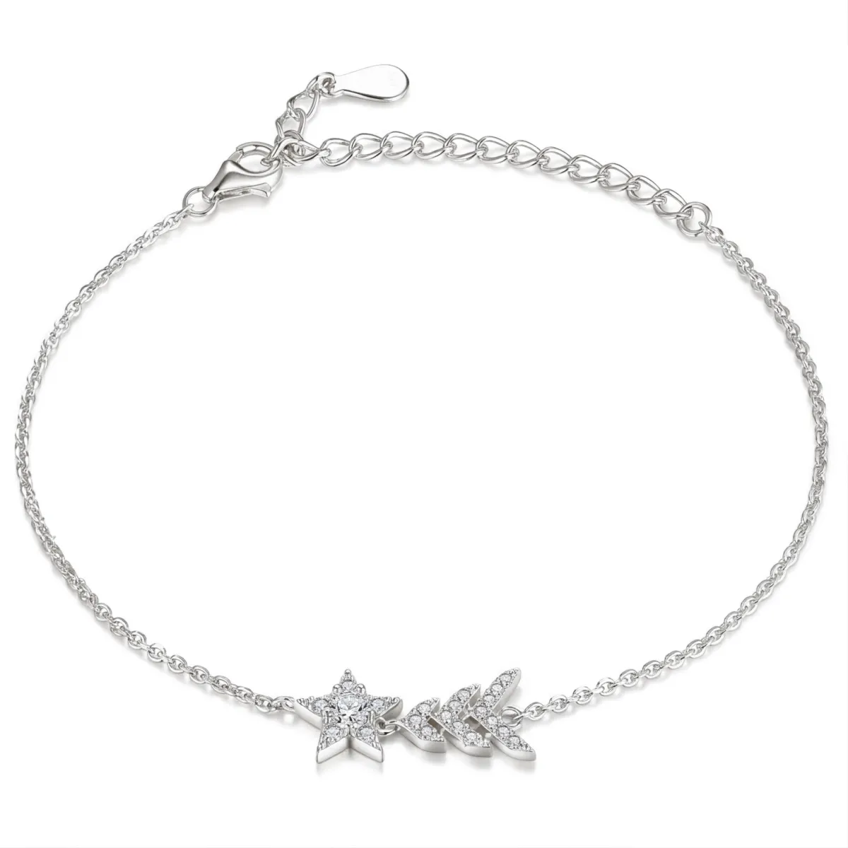 Stellaris - Adjustable Moissanite Star Charm Bracelet With Pavé Setting