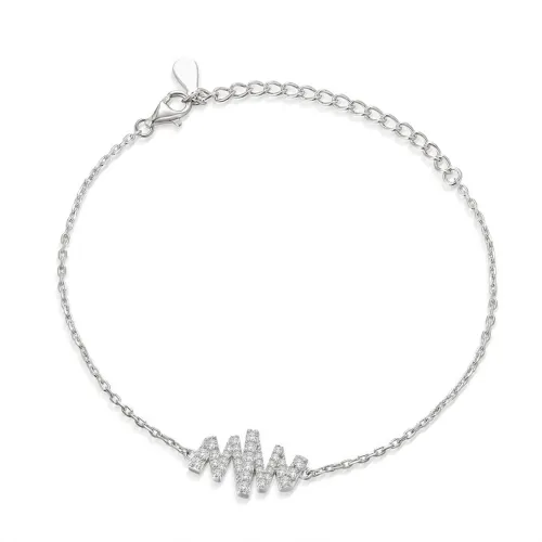 Spiralux - Adjustable Moissanite Bracelet with Pave Symbol Design