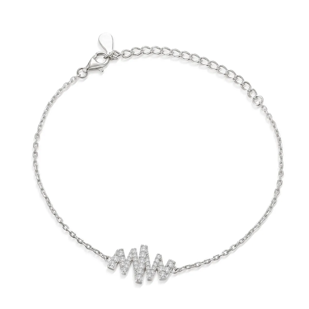 Spiralux - Adjustable Moissanite Bracelet with Pave Symbol Design