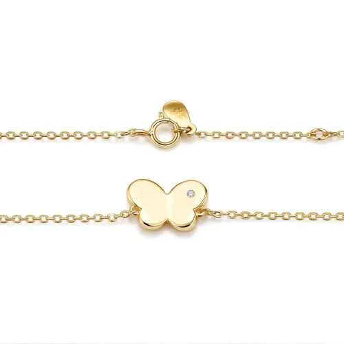 Papillon - Moissanite Butterfly Charm Bracelet with Adjustable Chain - lifestyle