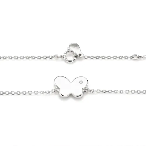 Papillon - Moissanite Butterfly Charm Bracelet with Adjustable Chain - lifestyle