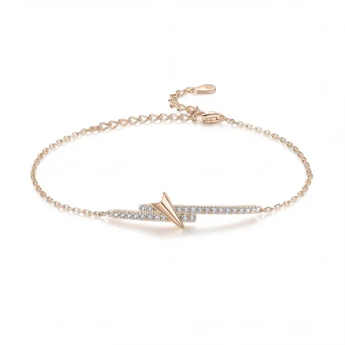 Volute - Chevron Moissanite Bracelet with Pavé Setting