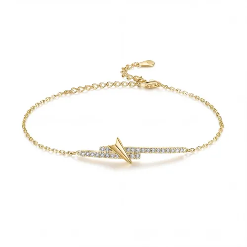 Volute - Chevron Moissanite Bracelet with Pavé Setting