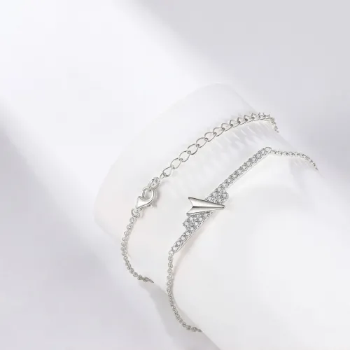 Volute - Chevron Moissanite Bracelet with Pavé Setting - lifestyle