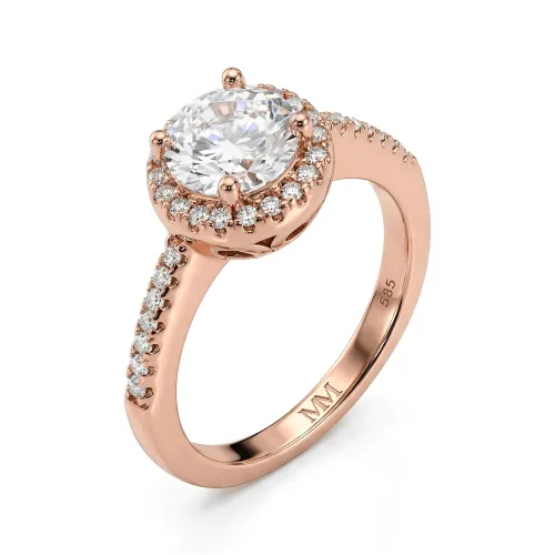 Seraphina - Moissanite Halo Engagement Ring