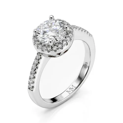 Seraphina - Moissanite Halo Engagement Ring