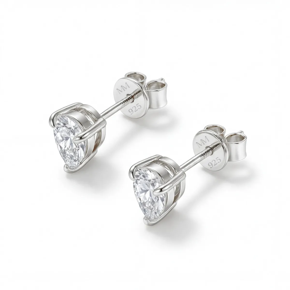 Droplet - Pear Cut Moissanite Stud Earrings
