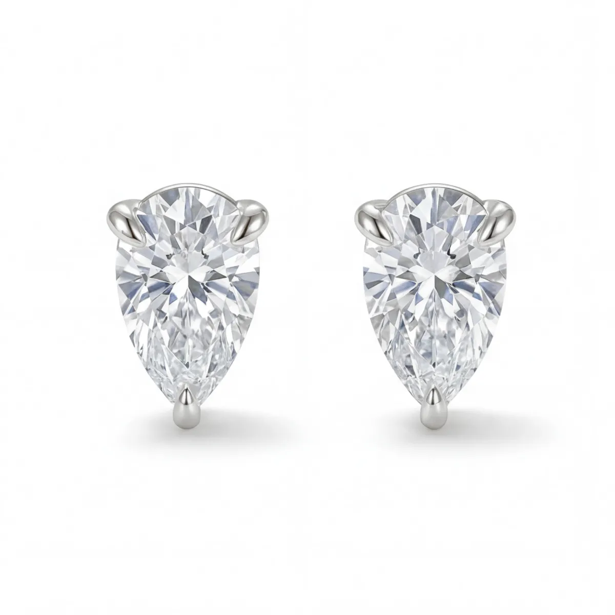 Droplet - Pear Cut Moissanite Stud Earrings