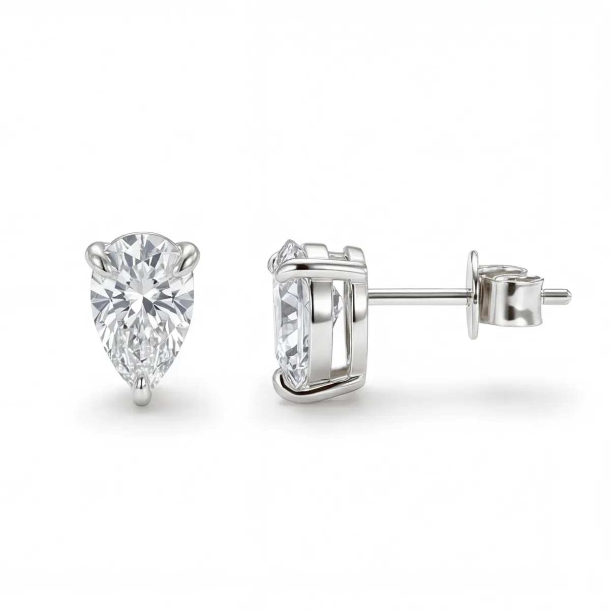 Droplet - Pear Cut Moissanite Stud Earrings