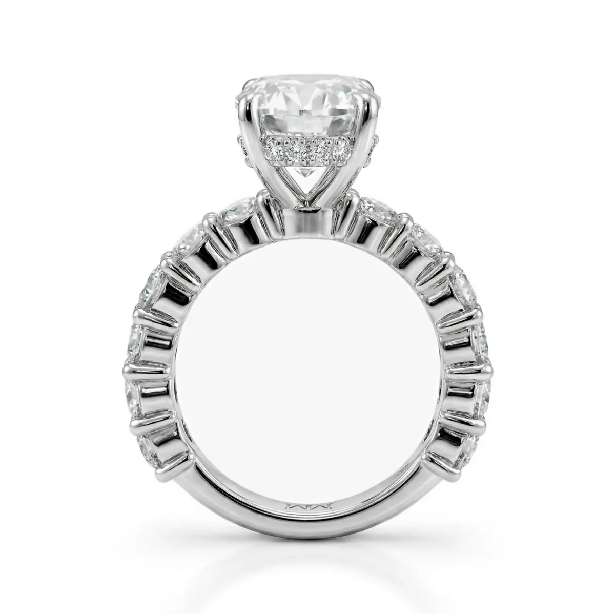 Majestica - Oval Moissanite Ring With Side Stones