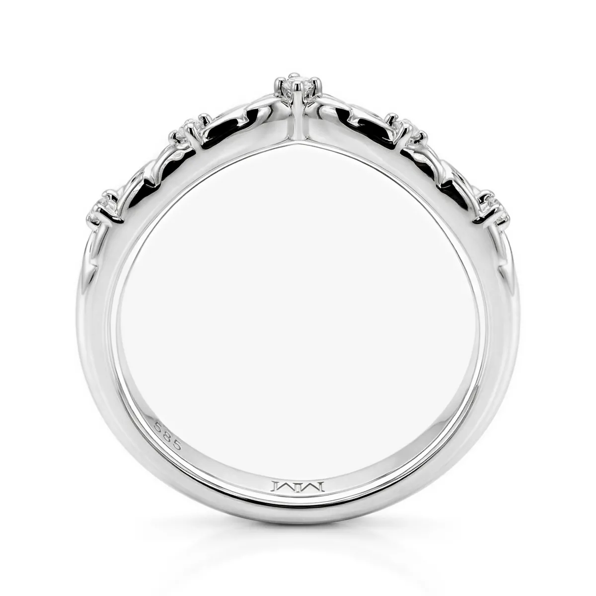 Vinea - Nature-Inspired Moissanite Wedding Band with Leaf and Vine Motifs