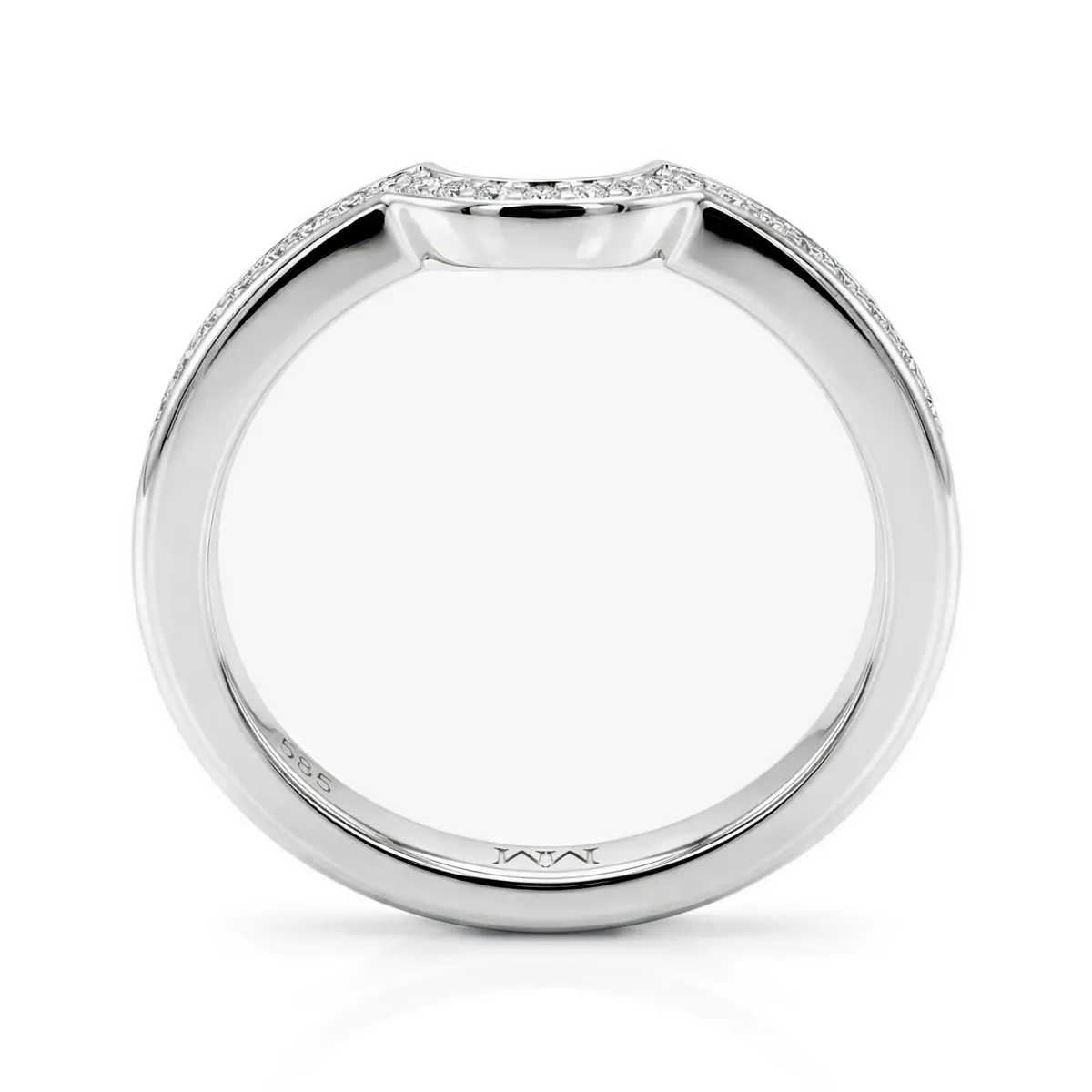 Cirquette - Contoured Moissanite Wedding Band With Accent Stones