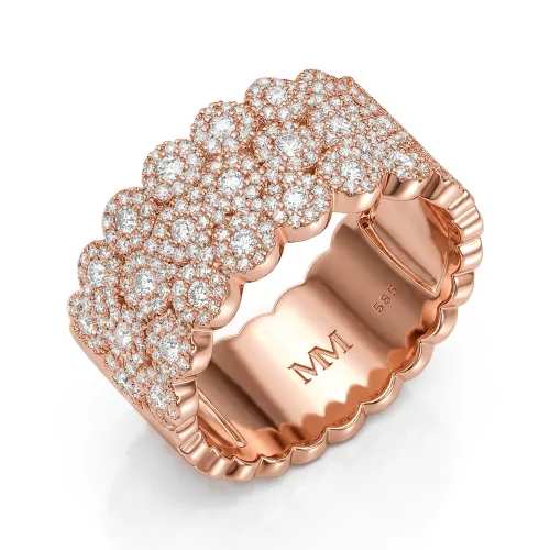 Cresta - Wide Pavé Set Moissanite Engagement Ring