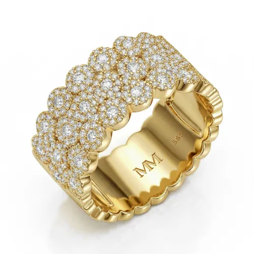 Cresta - Wide Pavé Set Moissanite Engagement Ring