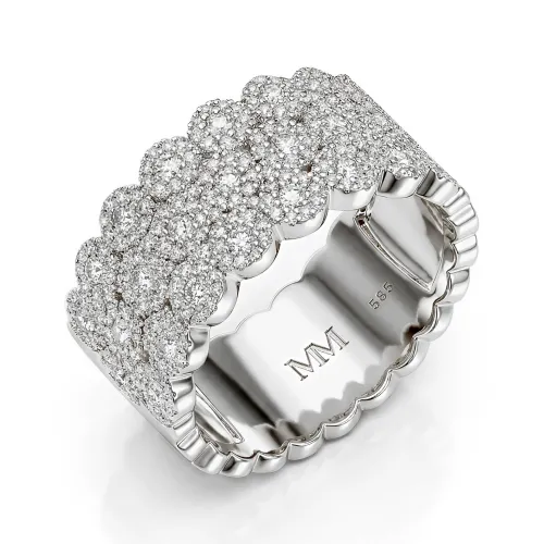 Cresta - Wide Pavé Set Moissanite Engagement Ring