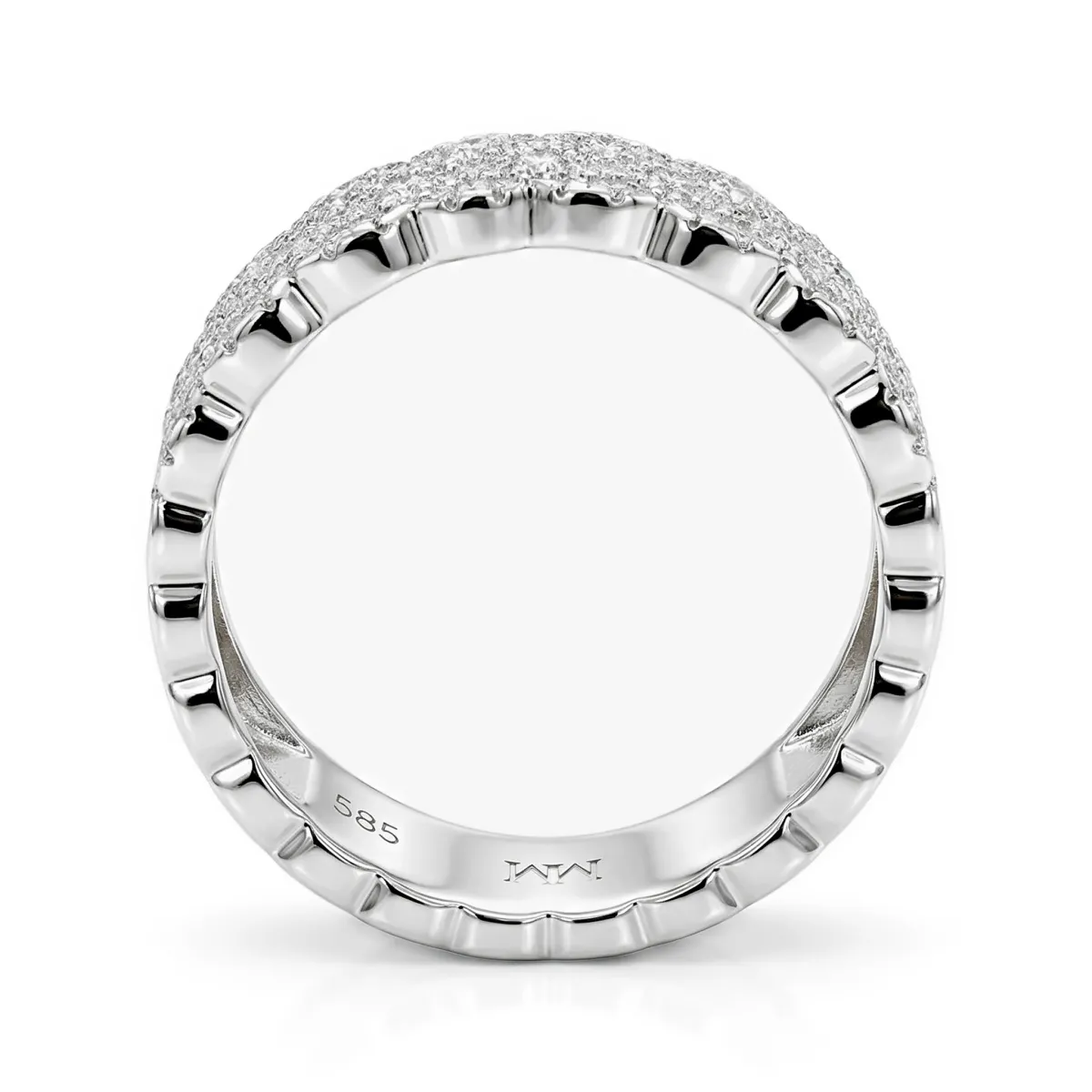 Cresta - Wide Pavé Set Moissanite Engagement Ring