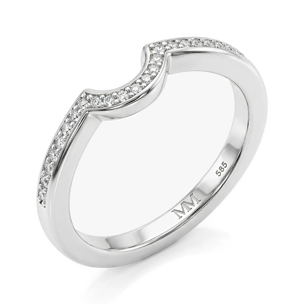 Vespera - Moissanite Bridal Set With Pavé Accents and Split Band