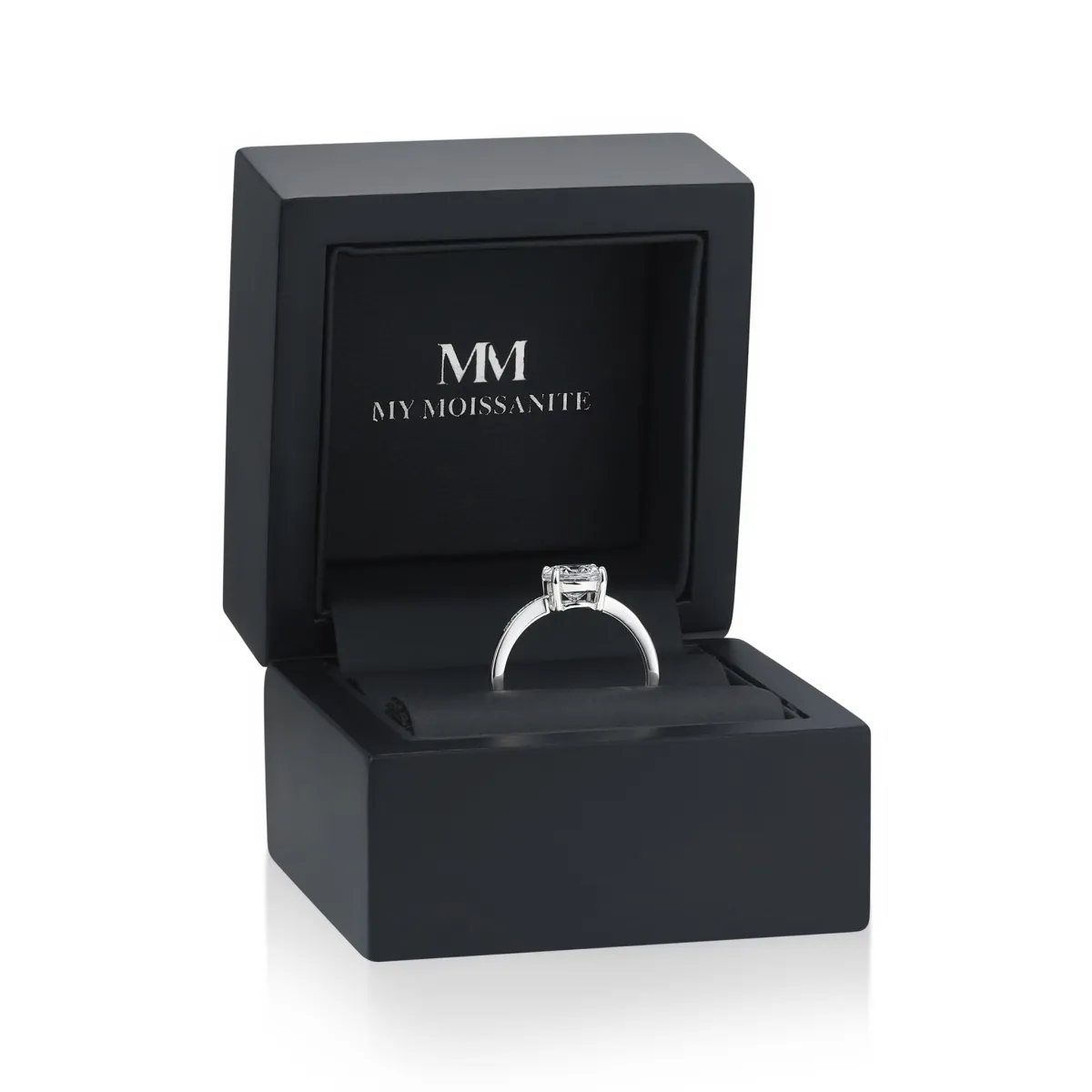 Ophelia - Moissanite Engagement Ring with Pavé Set Side Stones