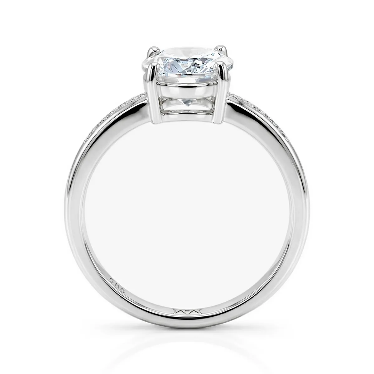 Ophelia - Moissanite Engagement Ring with Pavé Set Side Stones