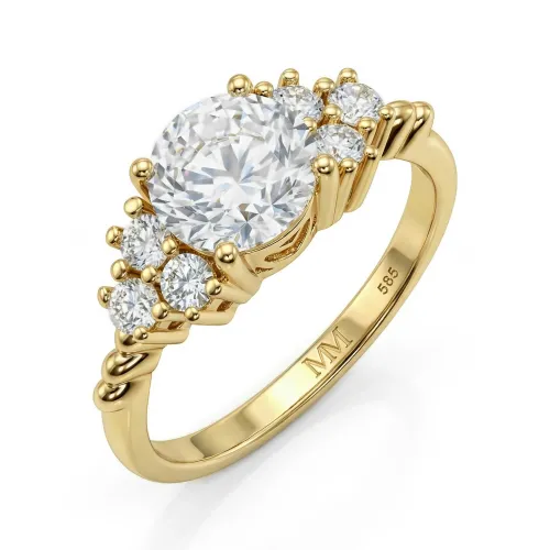 Astral - Moissanite Engagement Ring with Side Stones