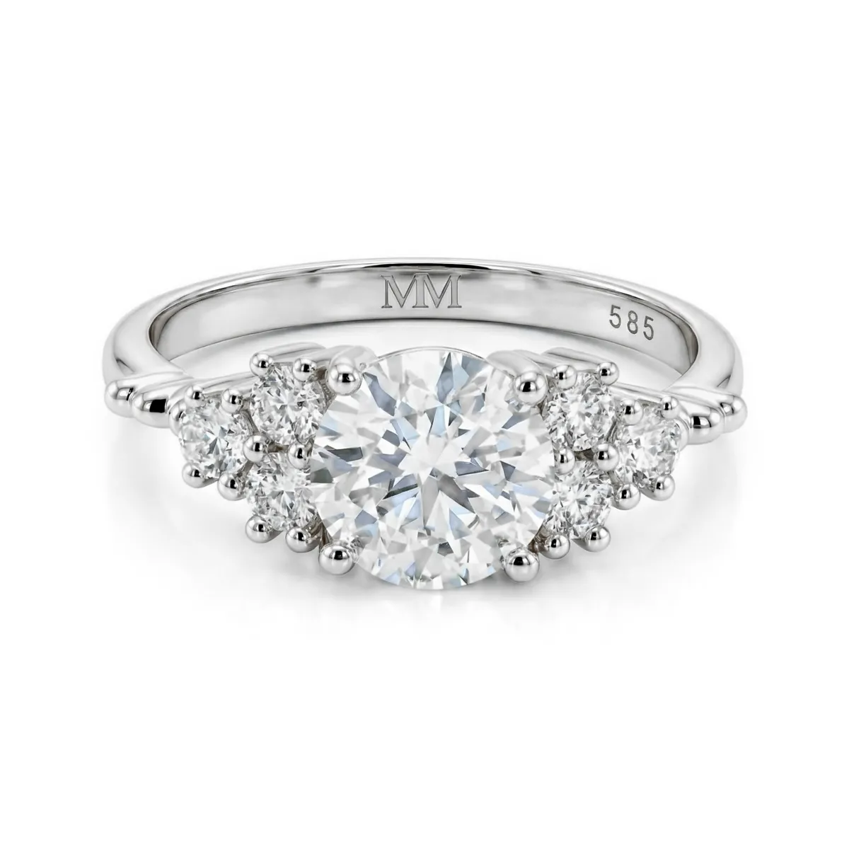 Astral - Moissanite Engagement Ring with Side Stones