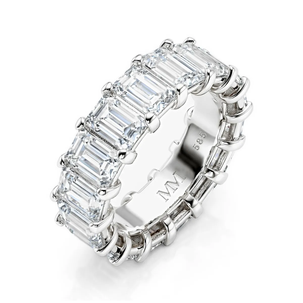 Eterna - Emerald Cut Moissanite Eternity Ring