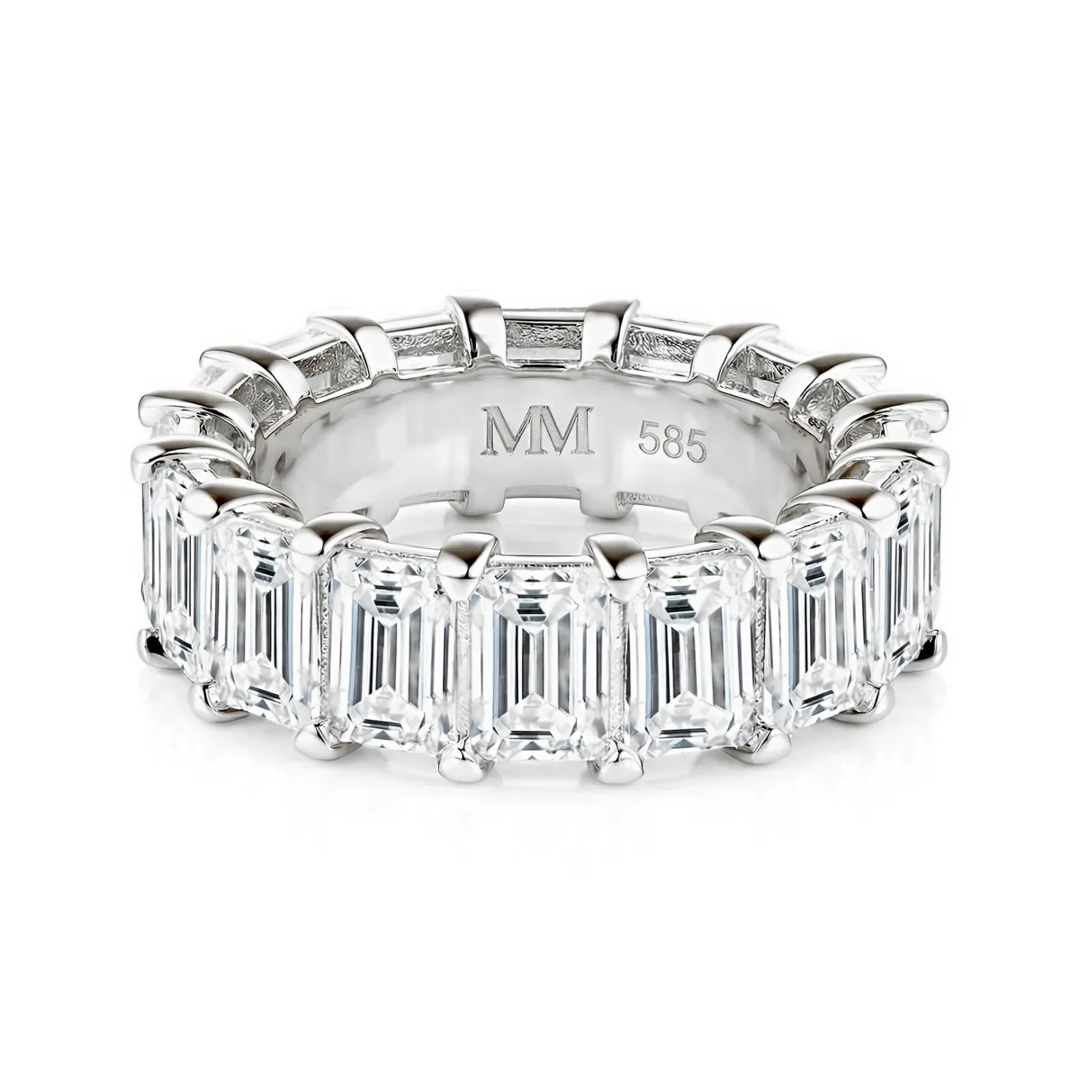 Eterna - Emerald Cut Moissanite Eternity Ring