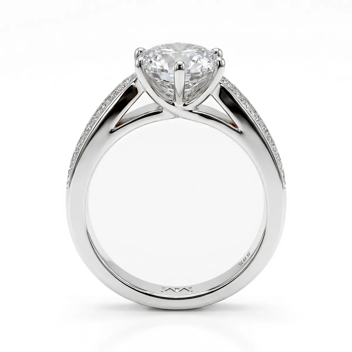 Sylphie - Moissanite Engagement Ring With Double Side Stones