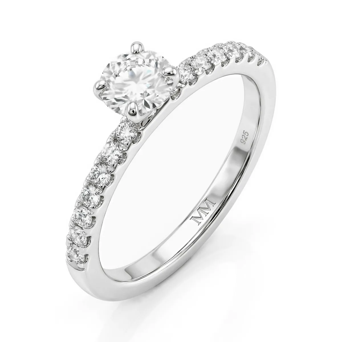 Finesse - Moissanite Engagement Ring With Side Stones