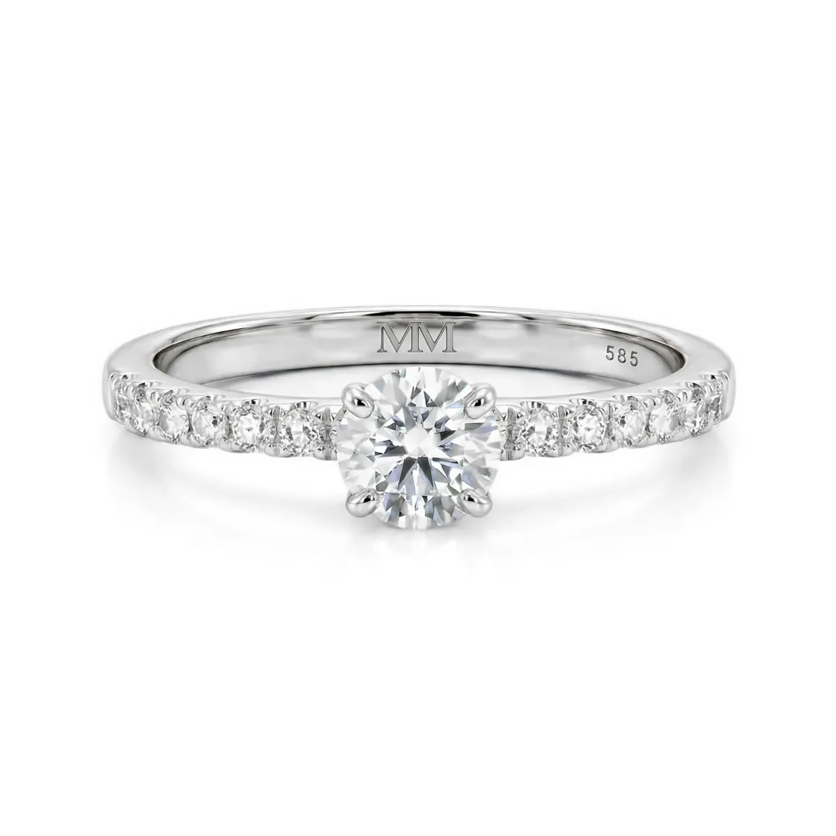 Finesse - Moissanite Engagement Ring With Side Stones