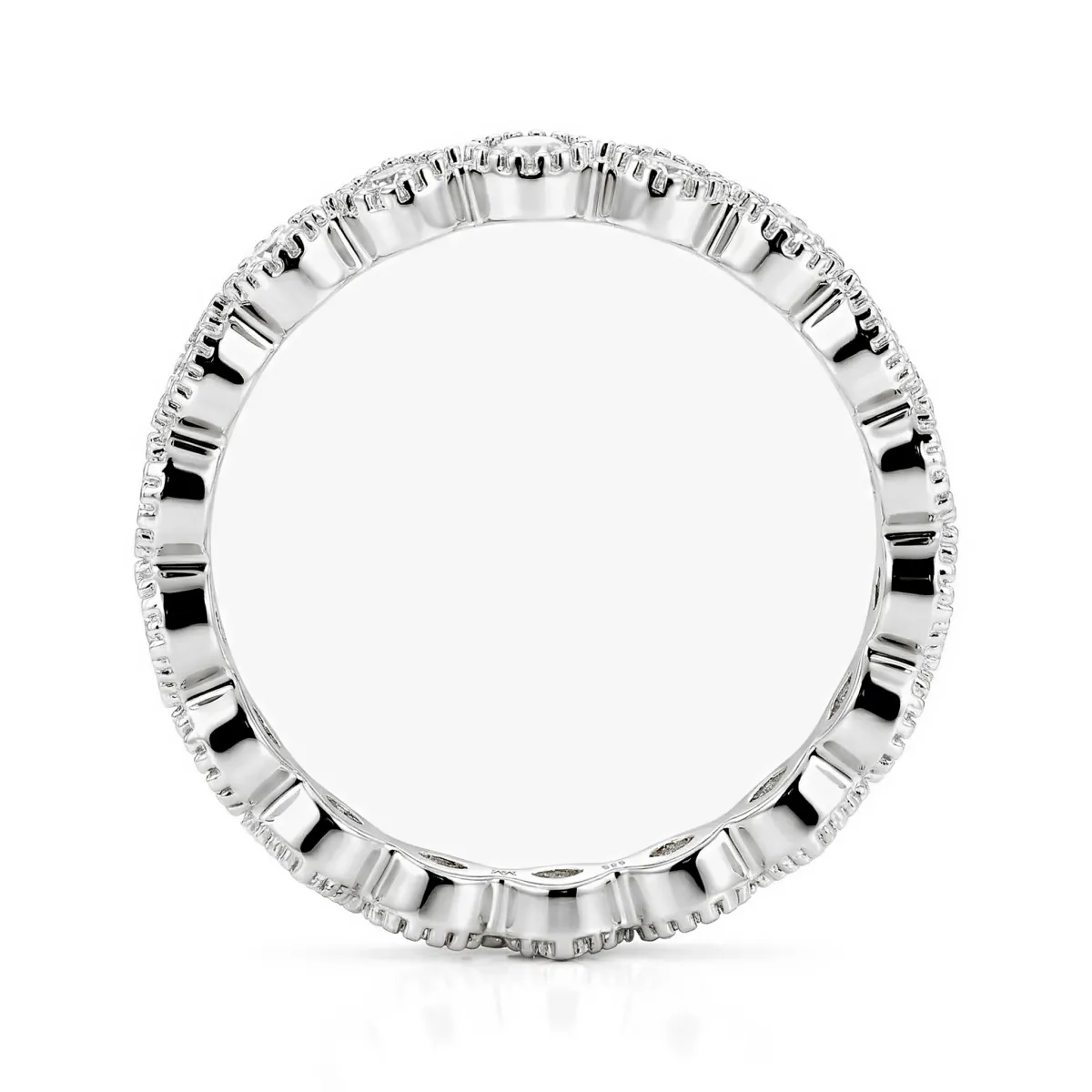 Verona - Square and Round Moissanite Eternity Ring with Milgrain Detailing