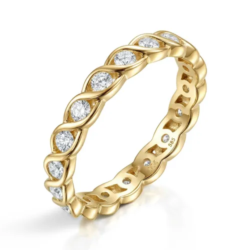 Celestine - Twisted Moissanite Eternity Ring in Bezel Setting