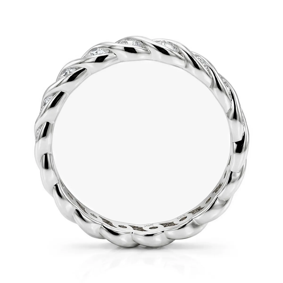 Celestine - Twisted Moissanite Eternity Ring in Bezel Setting