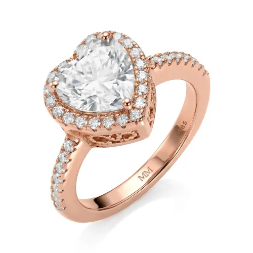Heartshine – Heart Moissanite Ring in Halo Setting