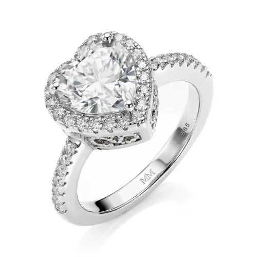 Heartshine – Heart Moissanite Ring in Halo Setting