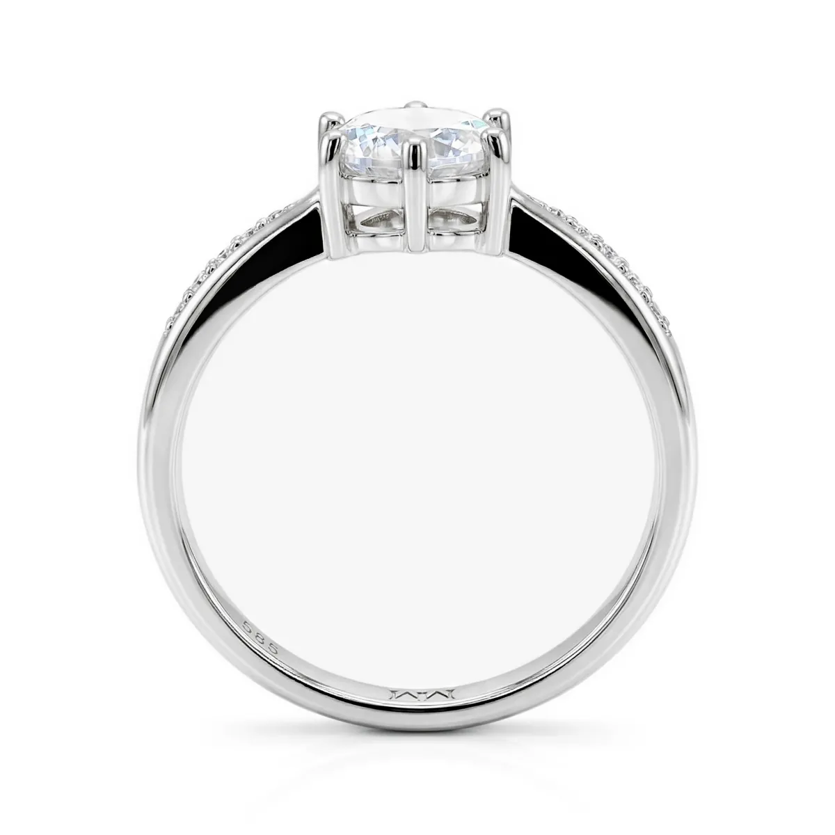 Stellar - Moissanite Engagement Ring with Pavé-Set Side Stones and Split Shank