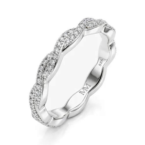 Seraph - Moissanite Eternity Ring with Twisted Pavé Design