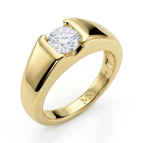 Vortex - Men's Moissanite Ring in Modern Tension-Style Bezel Setting