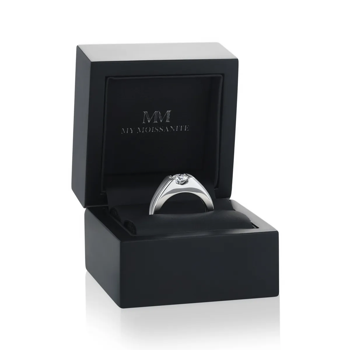 Vortex - Men's Moissanite Ring in Modern Tension-Style Bezel Setting