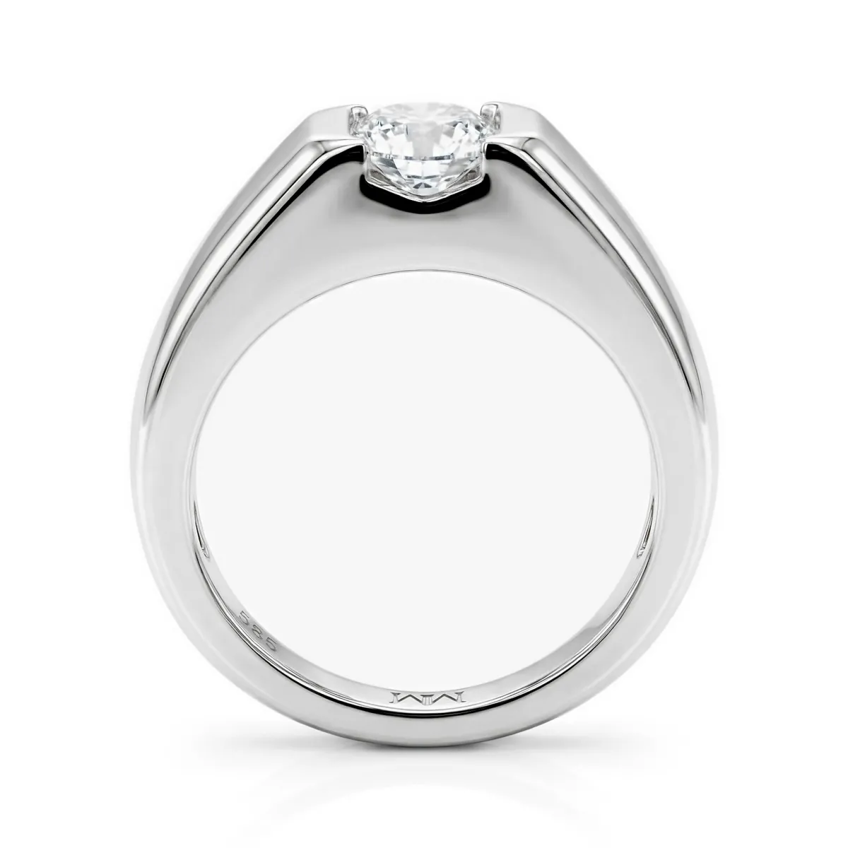 Vortex - Men's Moissanite Ring in Modern Tension-Style Bezel Setting