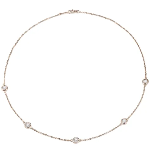 Circa - Bezel Set Moissanite Necklace with Adjustable Links