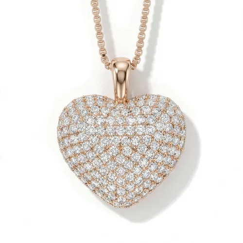 Serenade - Heart Shaped Pavé Moissanite Pendant