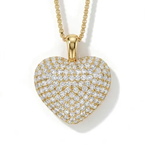 Serenade - Heart Shaped Pavé Moissanite Pendant