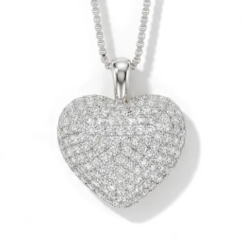 Serenade - Heart Shaped Pavé Moissanite Pendant