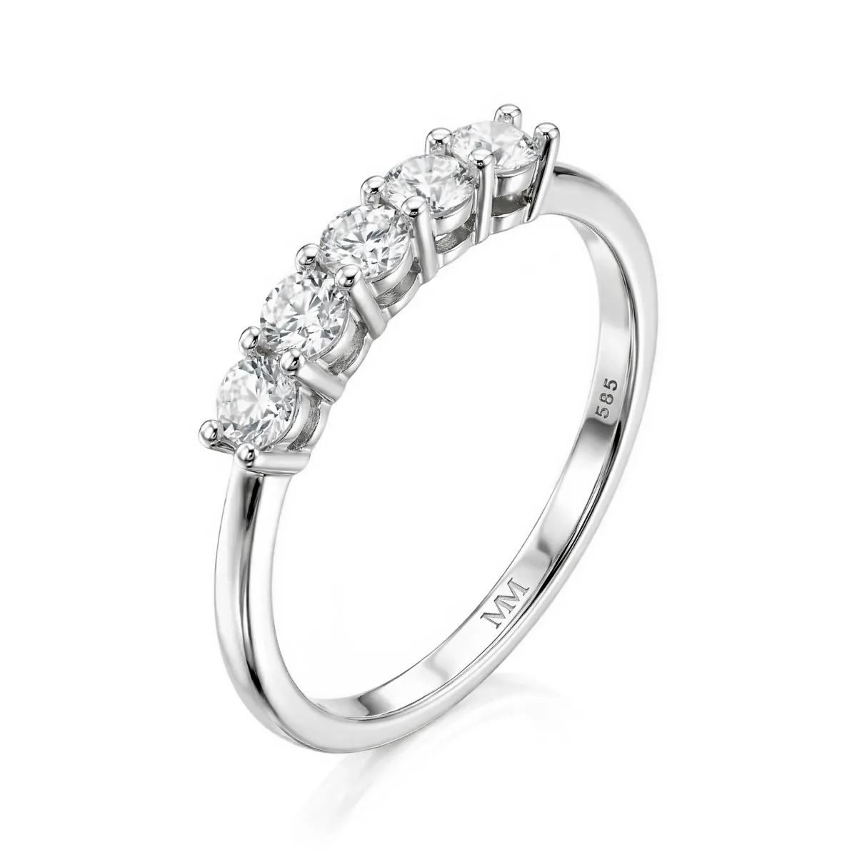 Quintella - 5 Stones Moissanite Anniversary Ring