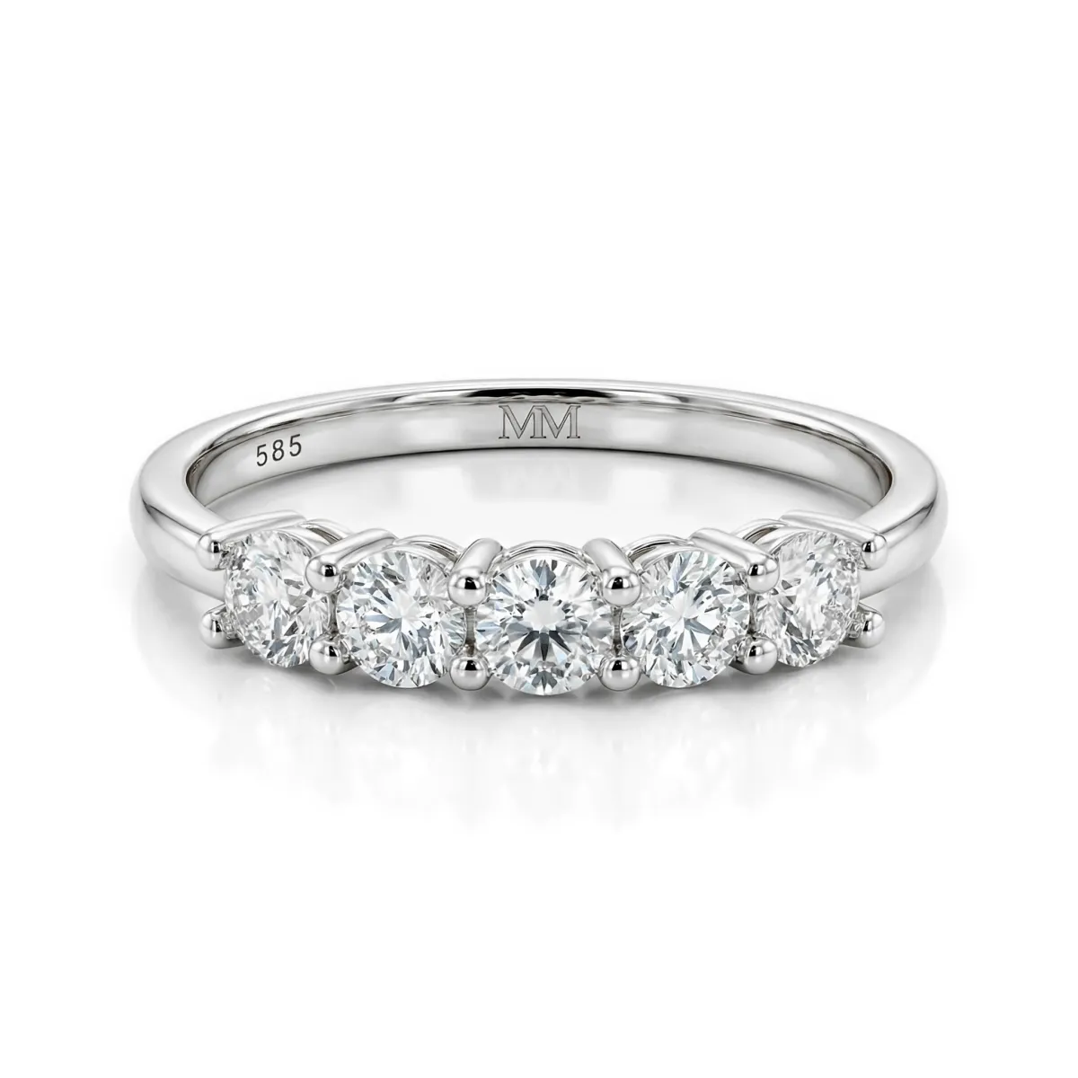 Quintella - 5 Stones Moissanite Anniversary Ring