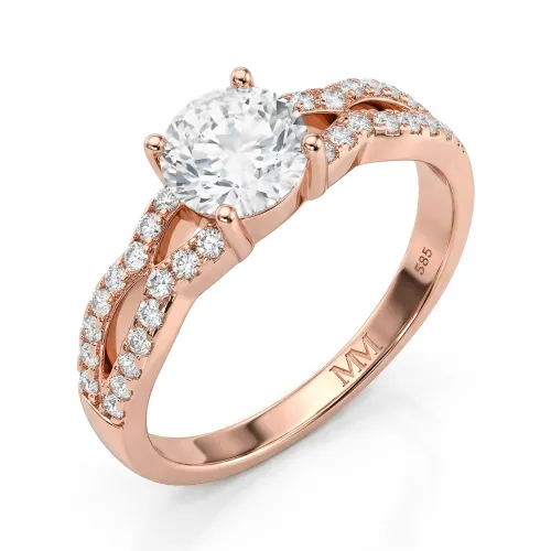 Verity - Moissanite Engagement Ring with Twisted Band