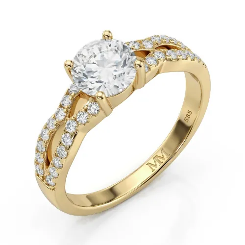 Verity - Moissanite Engagement Ring with Twisted Band