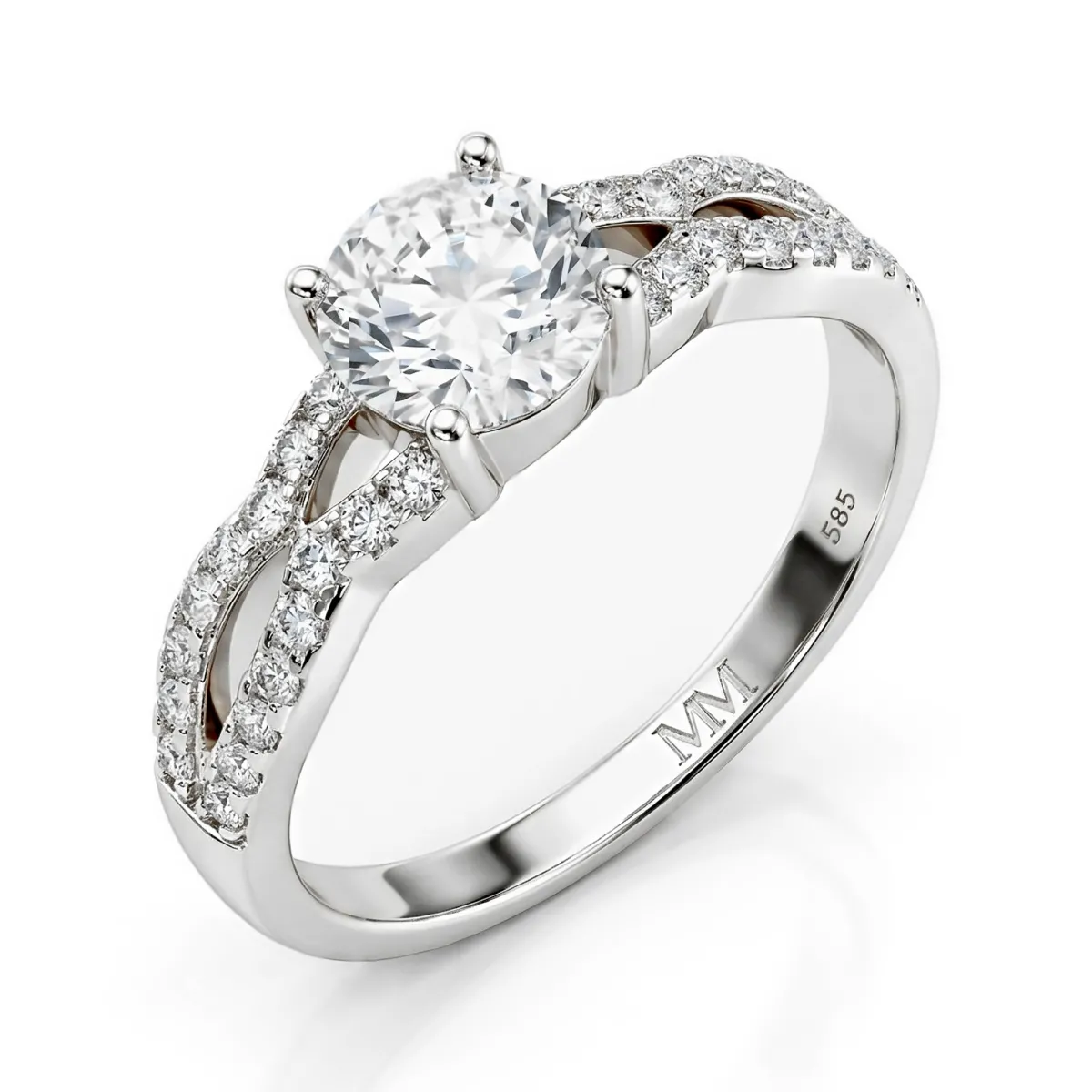 Verity - Moissanite Engagement Ring with Twisted Band